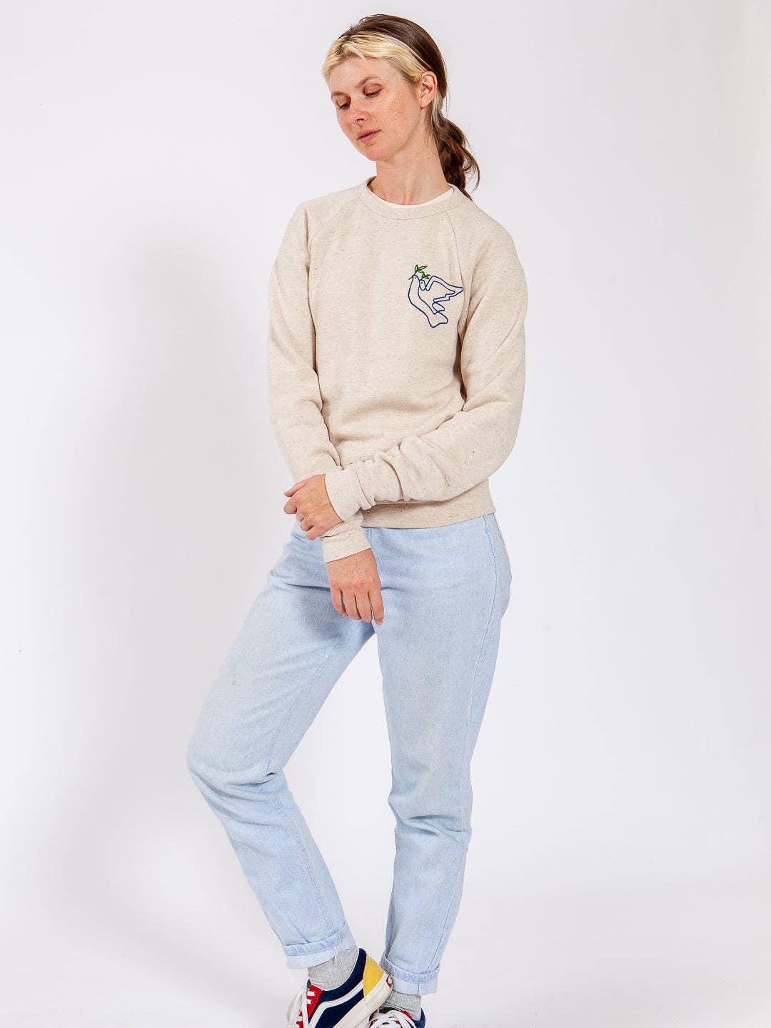 Doves Crewneck — Tri-Cream