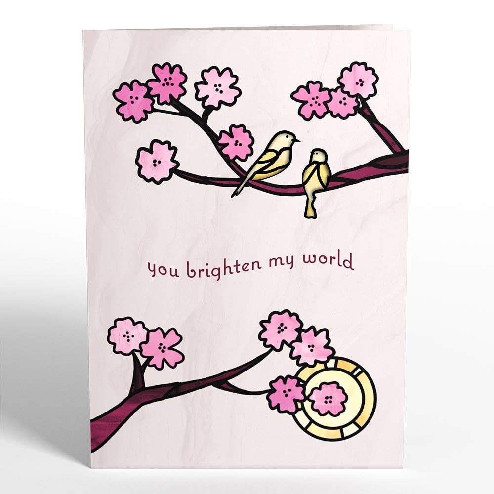 Lovepop Cards - You Brighten My World Birds Suncatcher Card 5x7" (-40%)