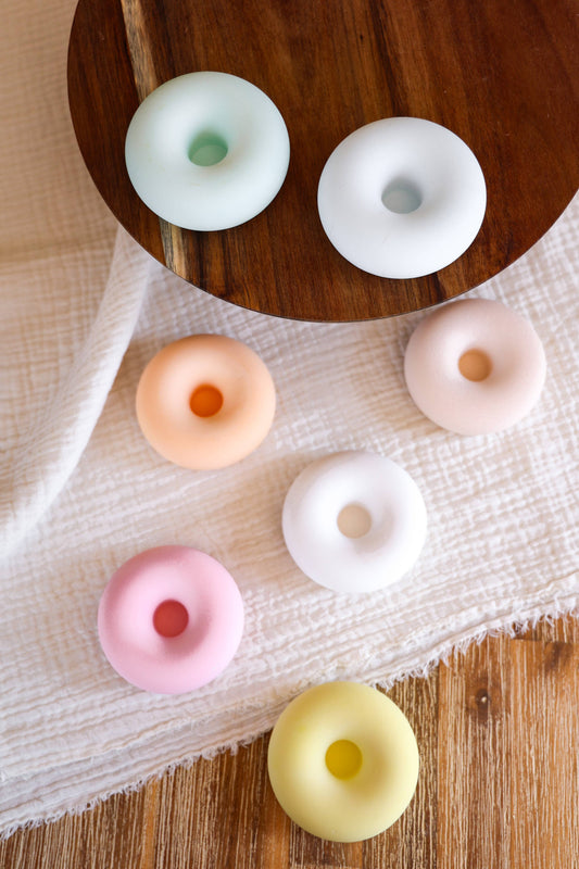 Donut candle holder - handmade