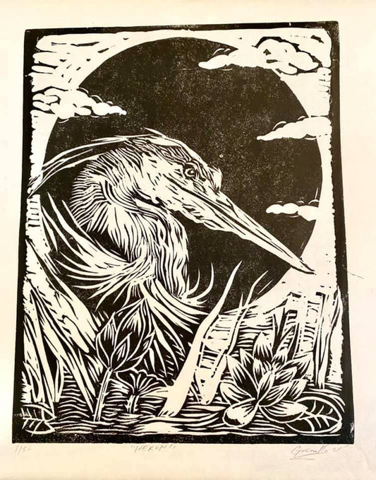 "The Bay Heron" Print by Chris Granillo