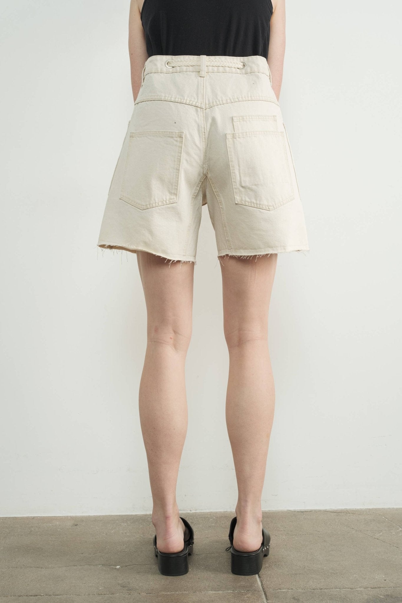 Aaron & Amber - MAP3104 VINTAGE WASHED BARREL DENIM SHORTS W/GROMMET WAIST - Dear John