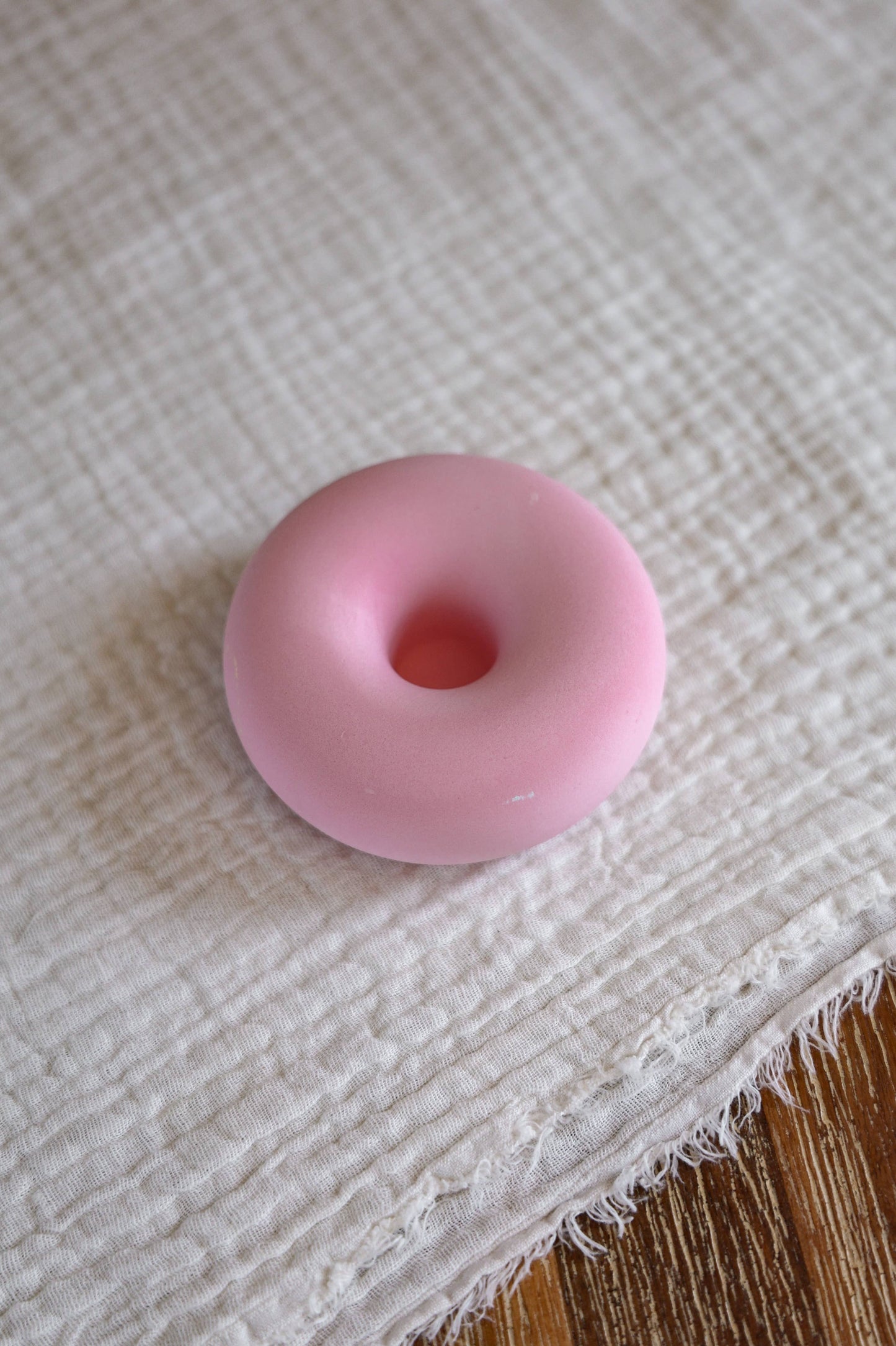 Donut candle holder - handmade