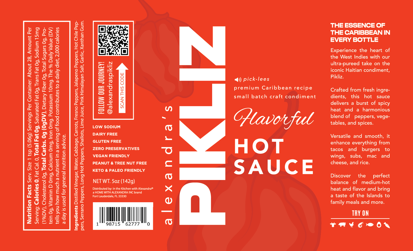 Alexandra’s Pikliz Hot Sauce | Bold & Savory Caribbean Heat | Craft Superfood, 5oz - Dear John