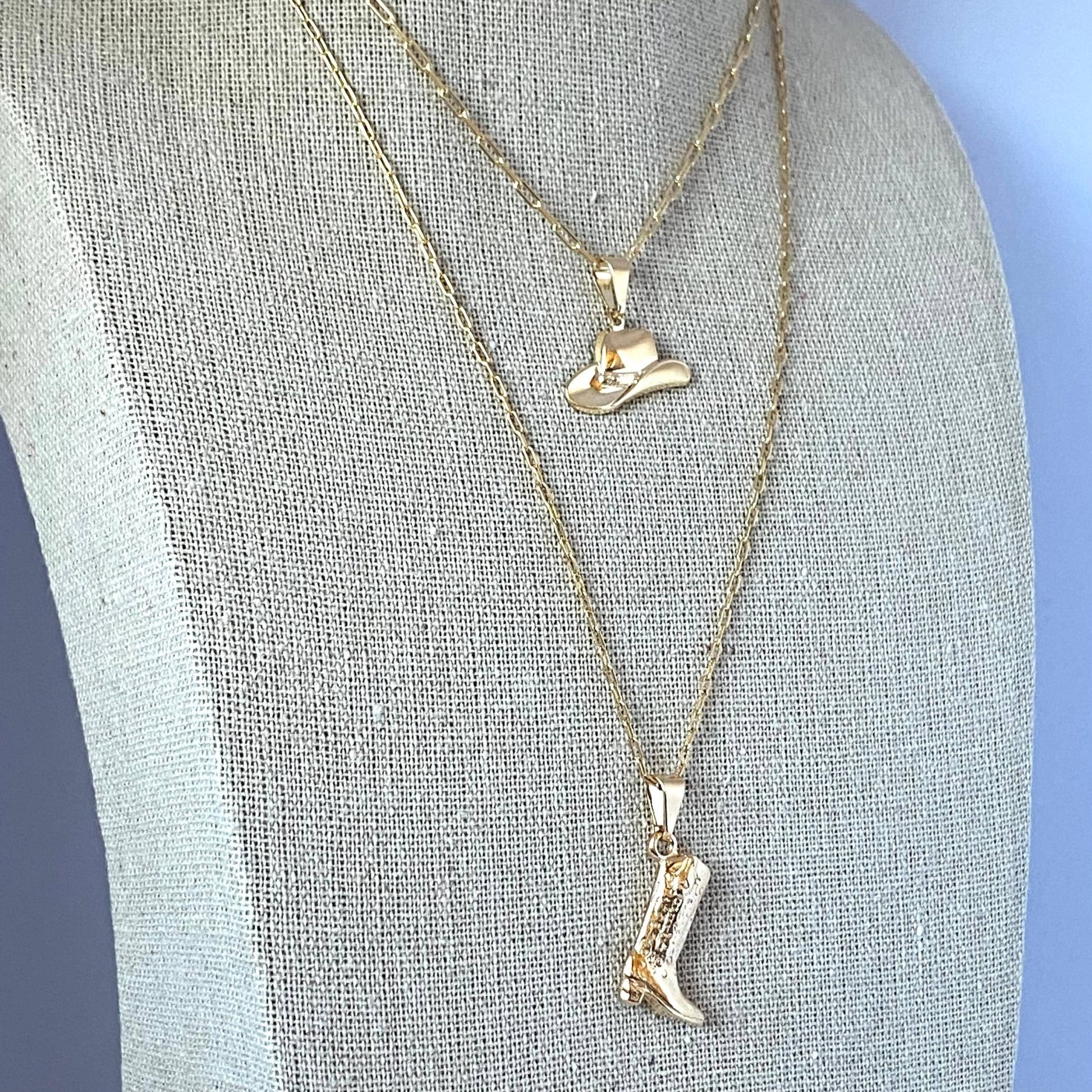 Amady Jewelry - Cowboy Boot Cowgirl  charm pendant necklace 18k gold filled  - Dear John