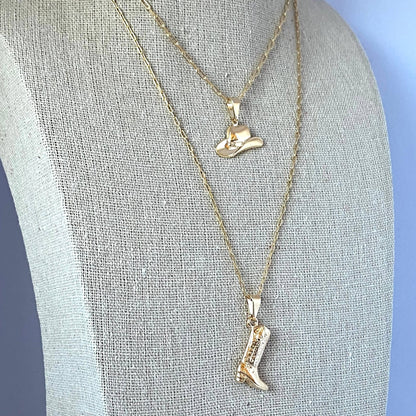 Amady Jewelry - Cowboy Boot Cowgirl  charm pendant necklace 18k gold filled  - Dear John