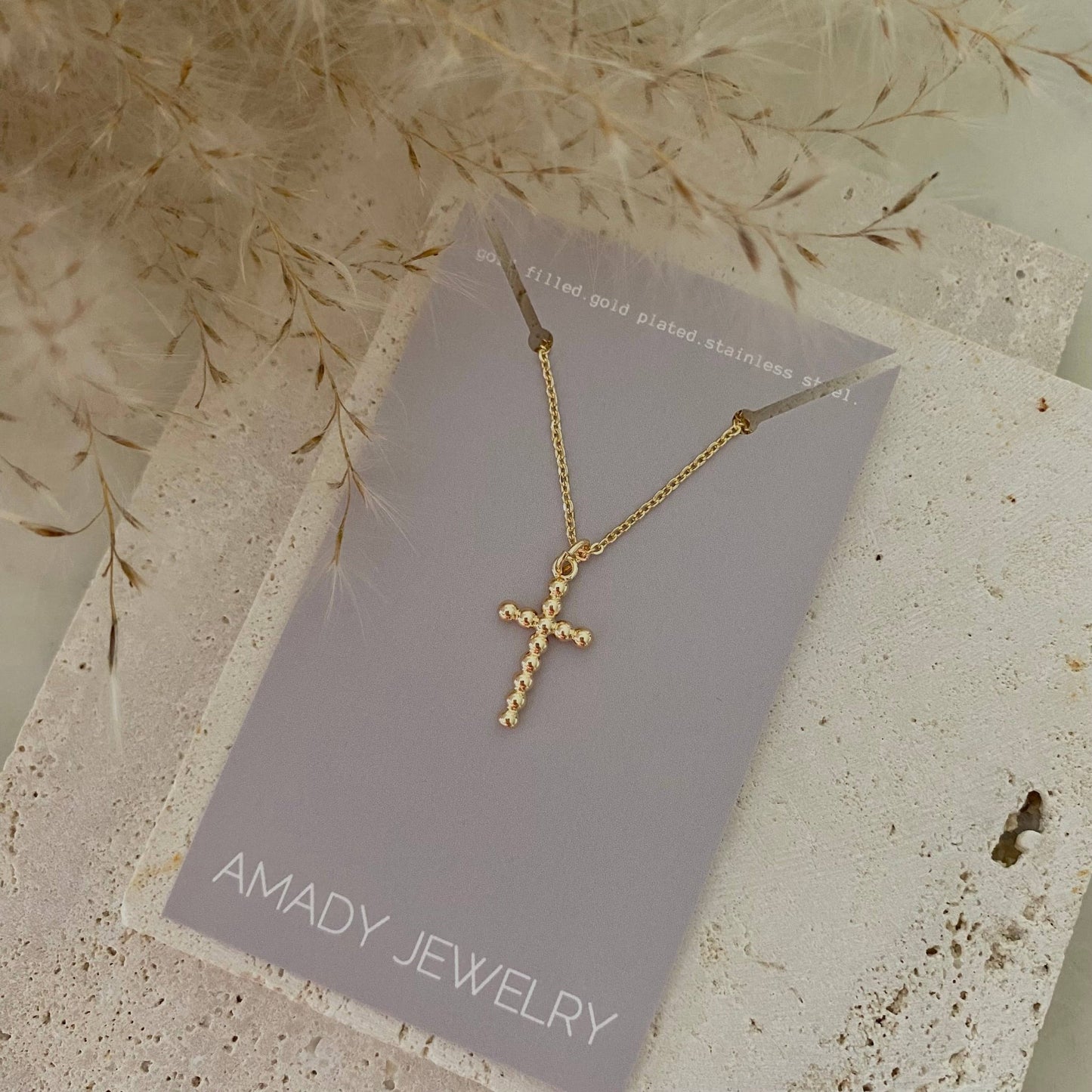 Amady Jewelry - Cross charm 14k gold filled balloon necklace waterproof - Dear John