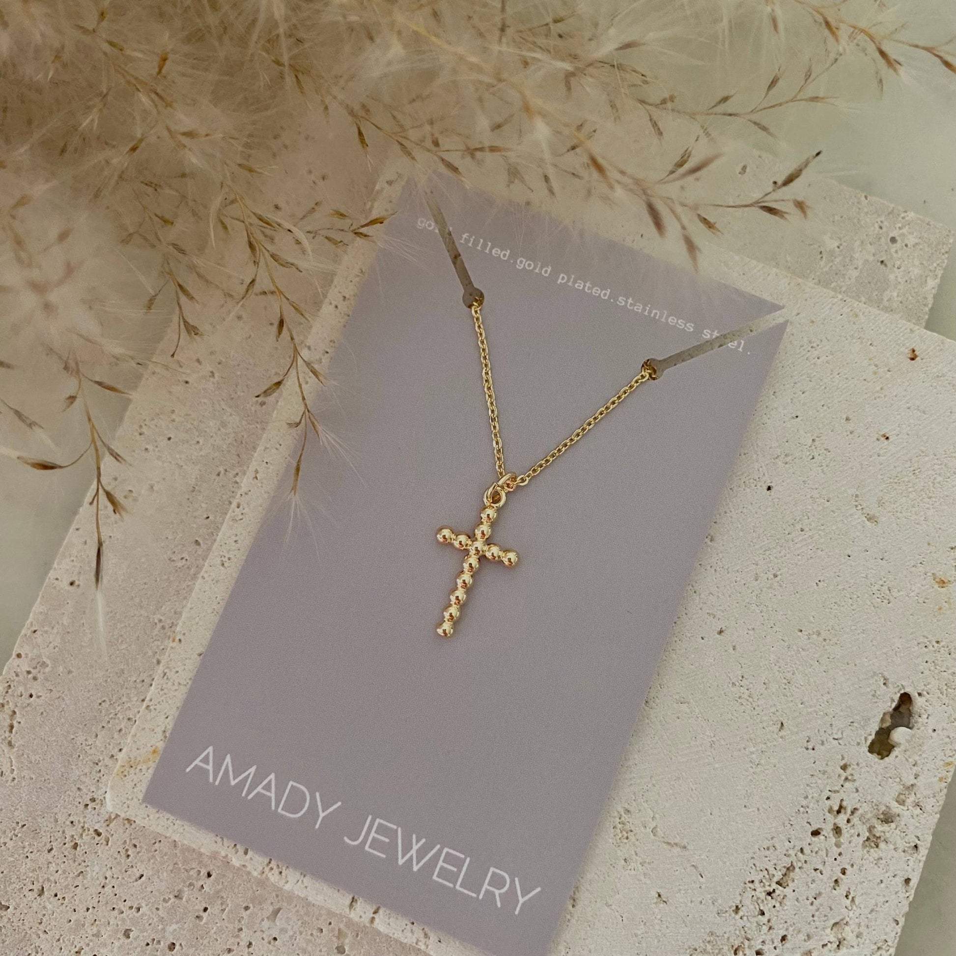 Amady Jewelry - Cross charm 14k gold filled balloon necklace waterproof - Dear John