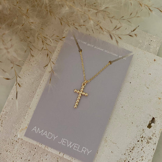 Amady Jewelry - Cross charm 14k gold filled balloon necklace waterproof - Dear John