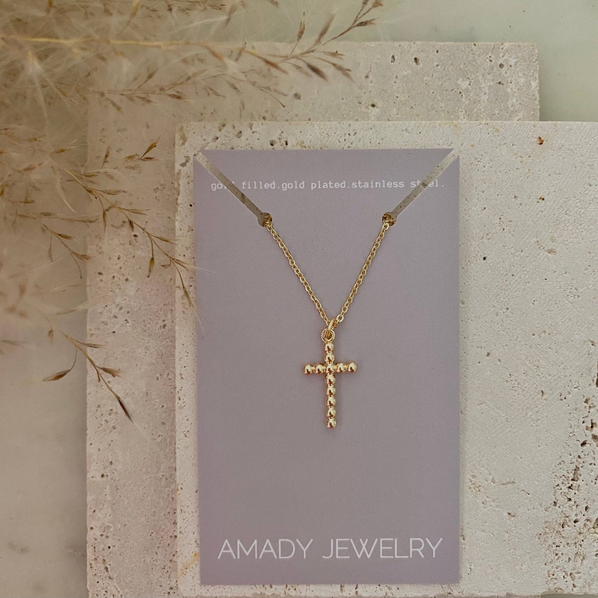 Amady Jewelry - Cross charm 14k gold filled balloon necklace waterproof - Dear John