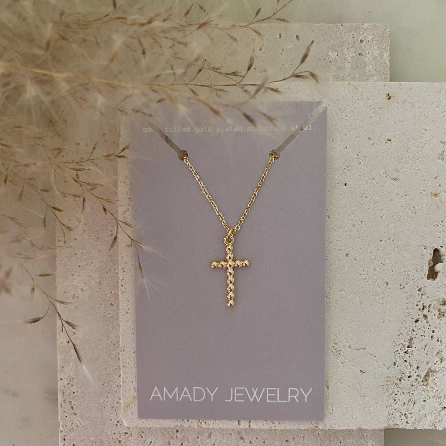 Amady Jewelry - Cross charm 14k gold filled balloon necklace waterproof - Dear John
