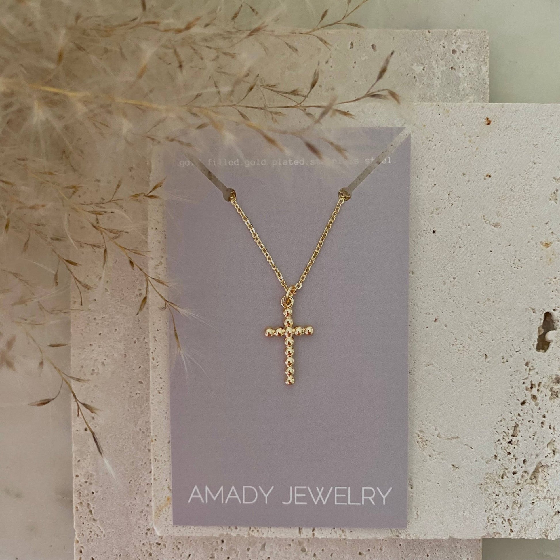 Amady Jewelry - Cross charm 14k gold filled balloon necklace waterproof - Dear John