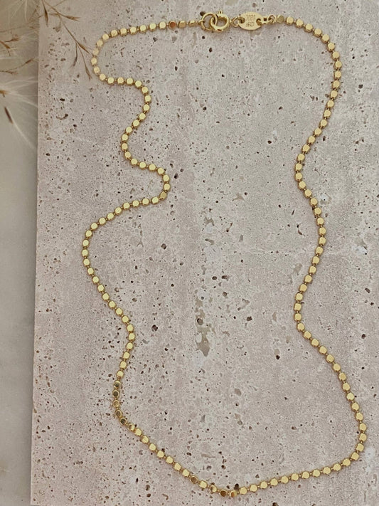 Amady Jewelry - Flat Dots Layering Necklace18k Gold Filled Link Chain - Dear John
