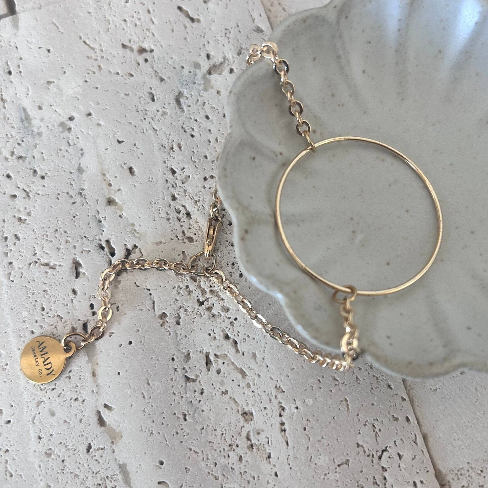 Amady Jewelry - Infinity round charm bracelet circle gold plated - Dear John