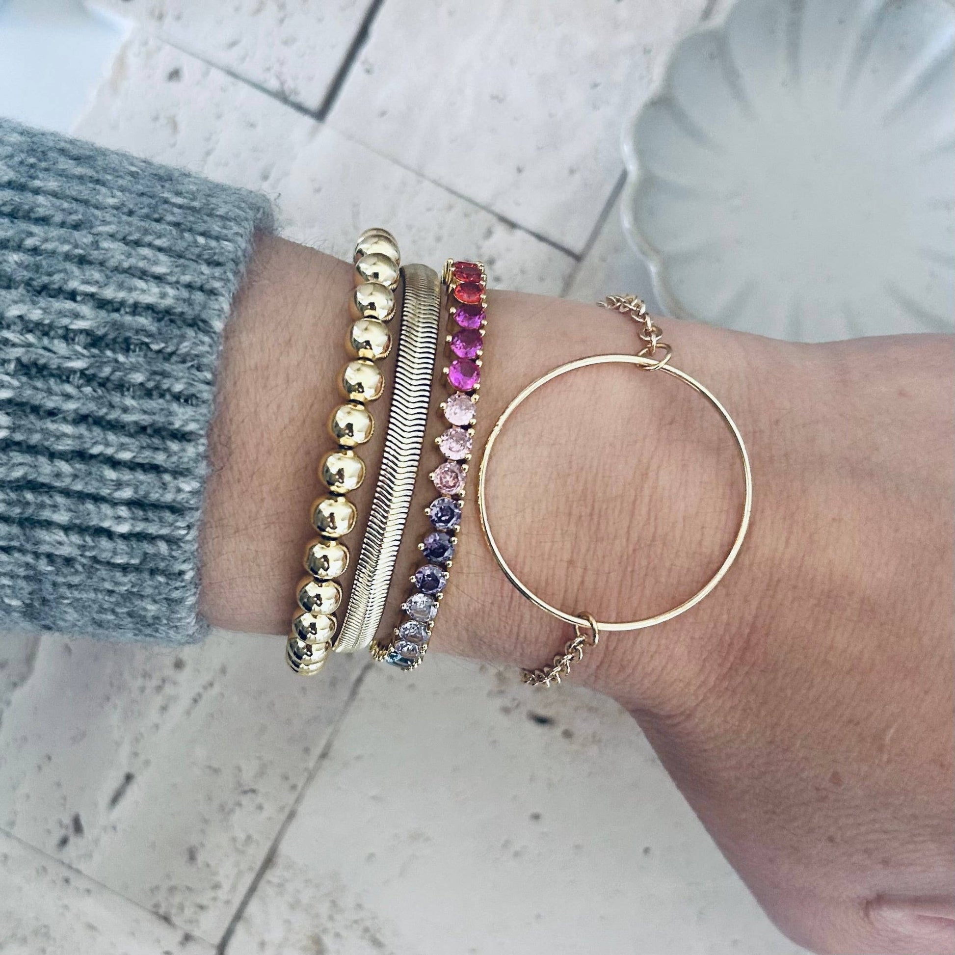 Amady Jewelry - Infinity round charm bracelet circle gold plated - Dear John