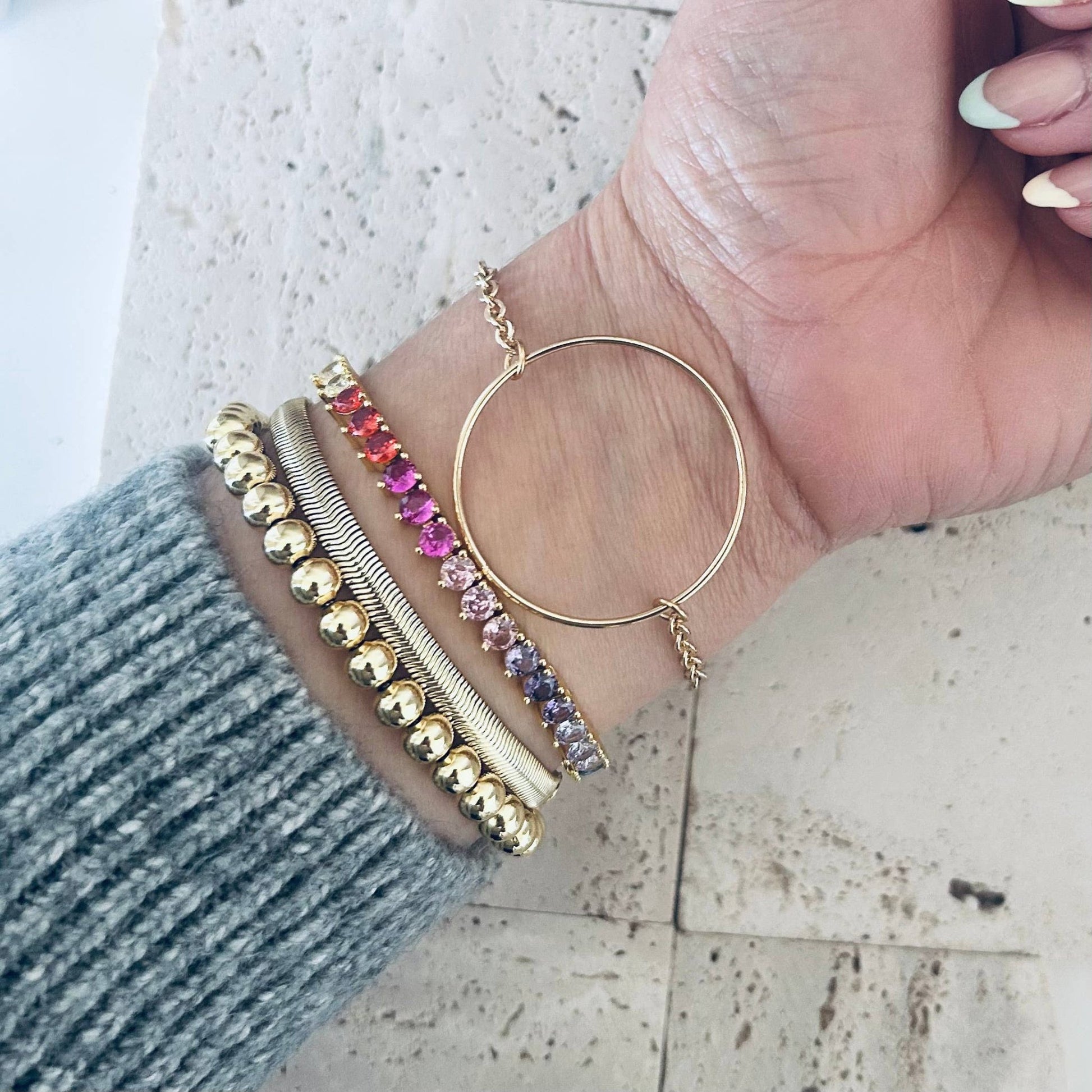 Amady Jewelry - Infinity round charm bracelet circle gold plated - Dear John