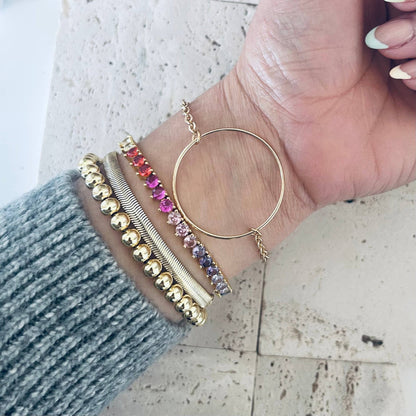 Amady Jewelry - Infinity round charm bracelet circle gold plated - Dear John