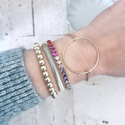 Amady Jewelry - Infinity round charm bracelet circle gold plated - Dear John