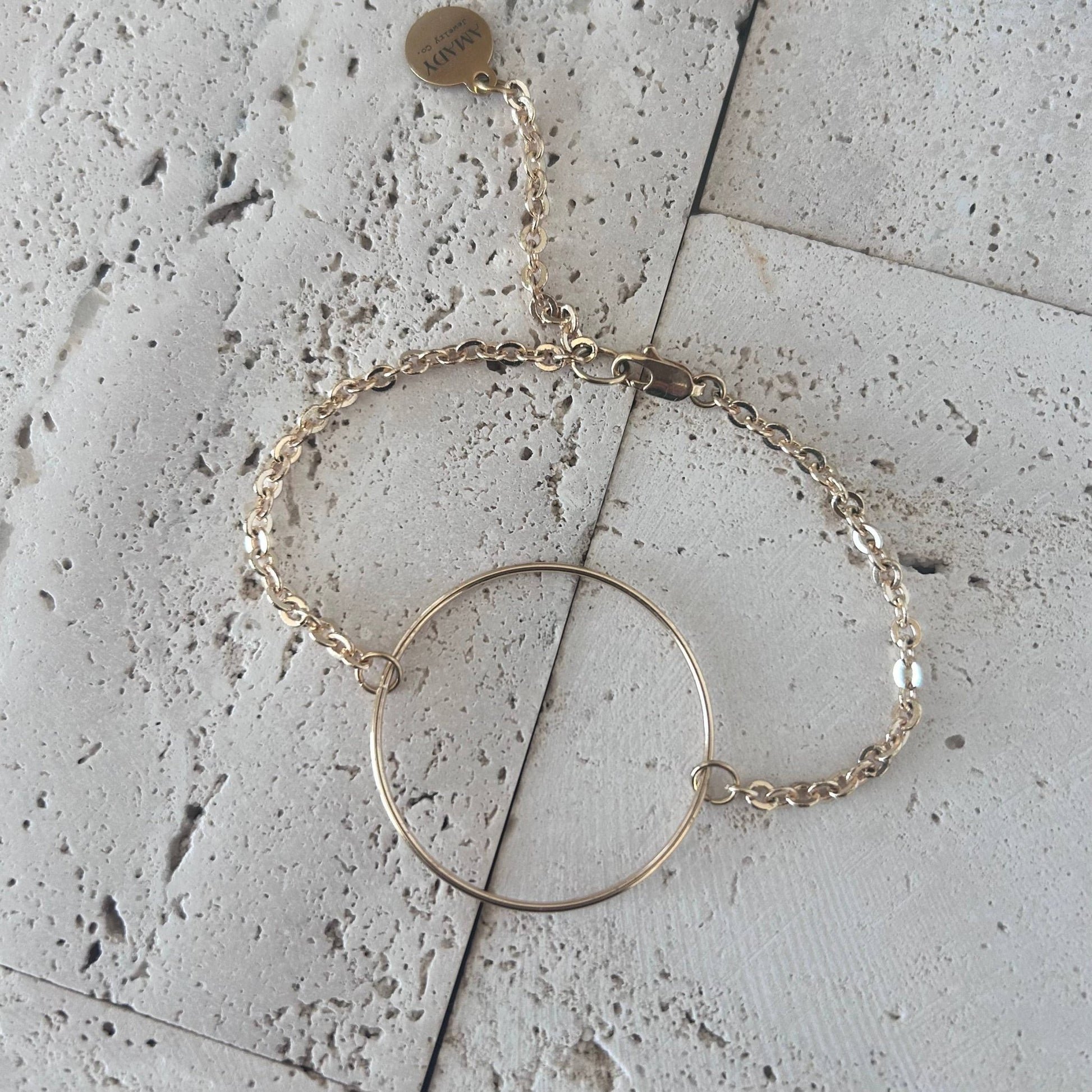 Amady Jewelry - Infinity round charm bracelet circle gold plated - Dear John