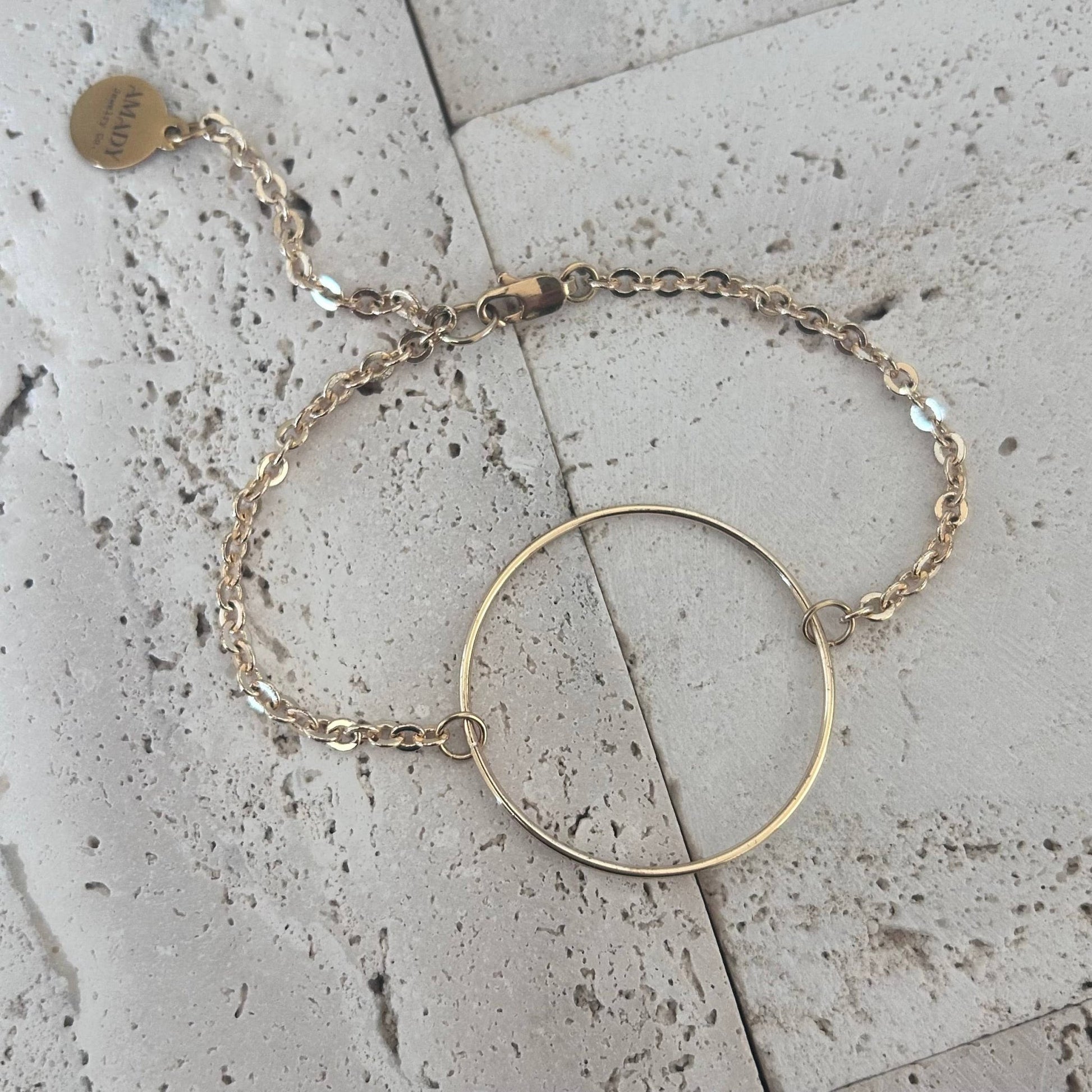 Amady Jewelry - Infinity round charm bracelet circle gold plated - Dear John