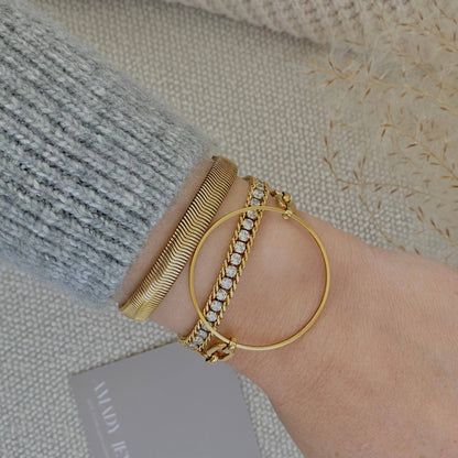 Amady Jewelry - Infinity round charm statement chain bracelet 18k Gold Plate - Dear John