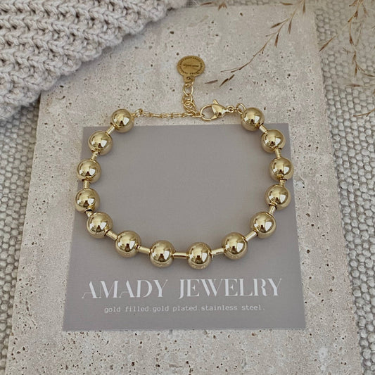 Amady Jewelry - Military Satellite Chain Beaded Bracelet 18k Gold Plated - Dear John