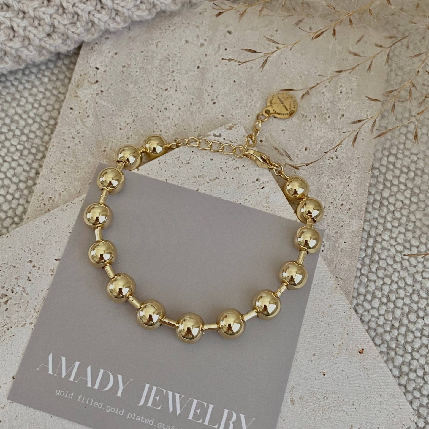 Amady Jewelry - Military Satellite Chain Beaded Bracelet 18k Gold Plated - Dear John