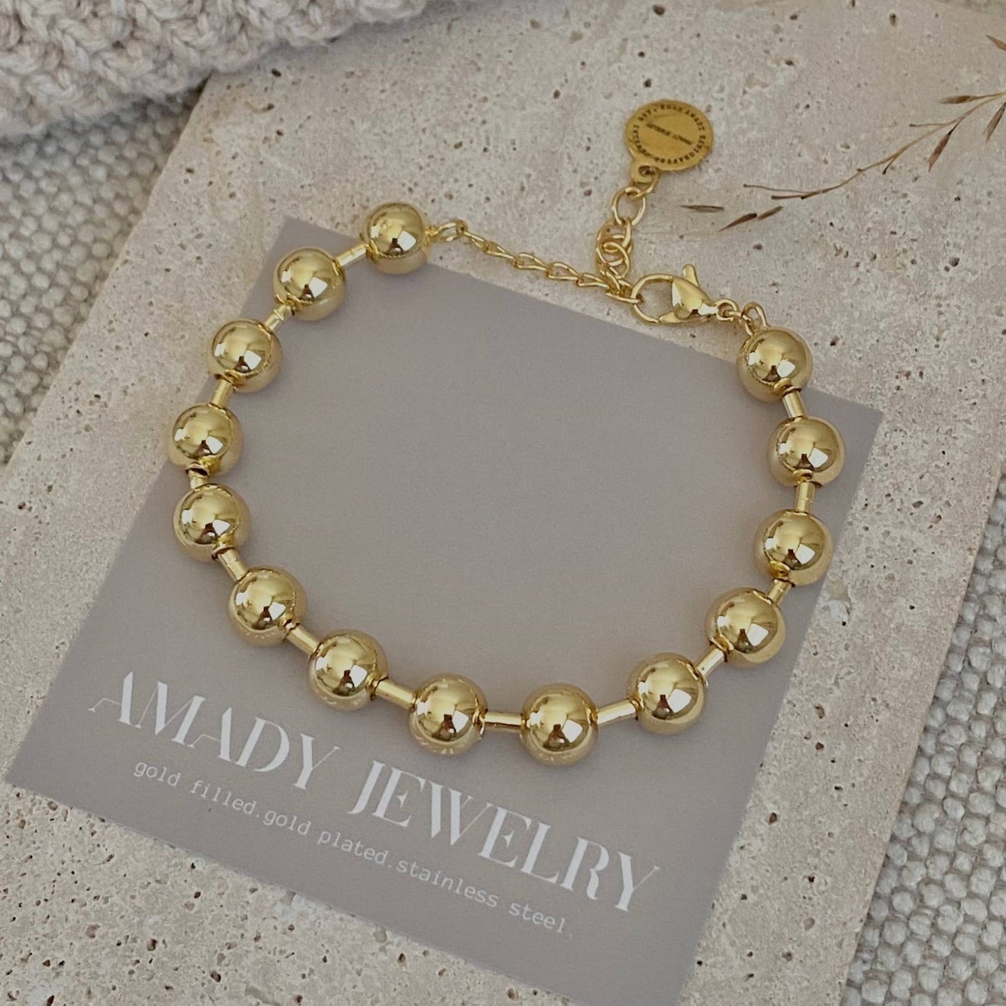 Amady Jewelry - Military Satellite Chain Beaded Bracelet 18k Gold Plated - Dear John