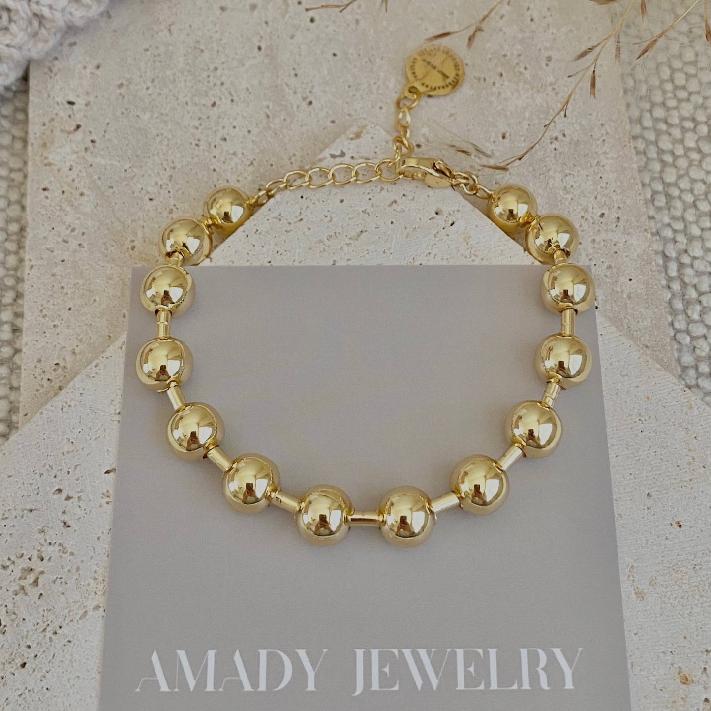 Amady Jewelry - Military Satellite Chain Beaded Bracelet 18k Gold Plated - Dear John