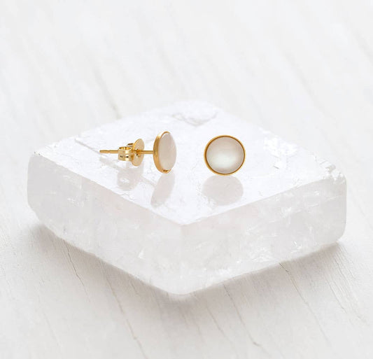 Amano Studio - 5mm Mother of Pearl Stud Earrings - Dear John