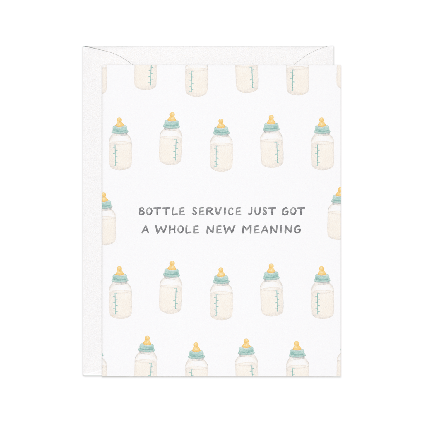 Amy Zhang - Bottle Service — Funny Drink Pun New Baby Card - Dear John