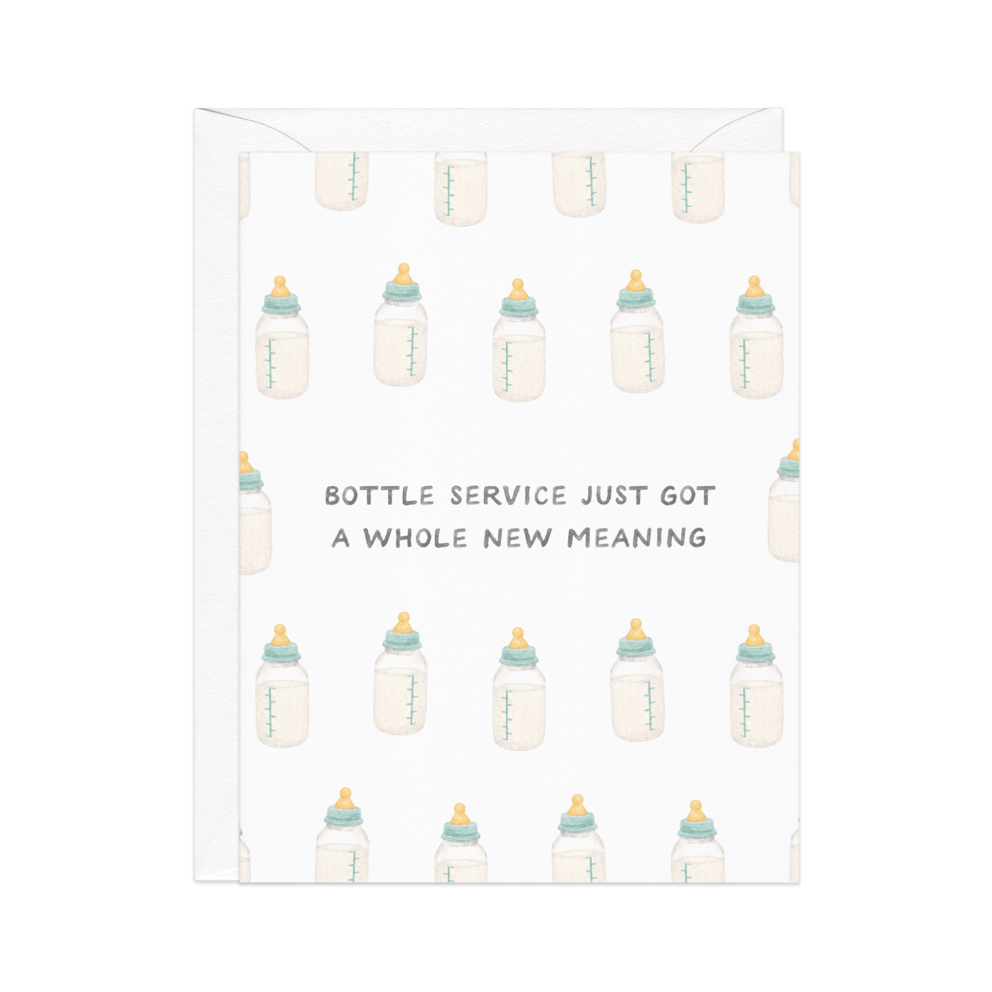 Amy Zhang - Bottle Service — Funny Drink Pun New Baby Card - Dear John