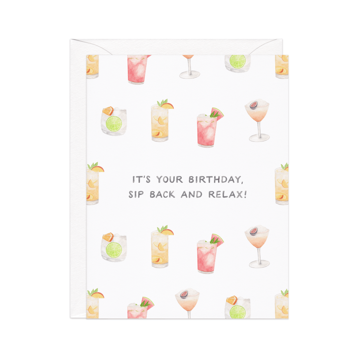 Amy Zhang - Sip Back And Relax — Cocktail Pun Birthday Card - Dear John