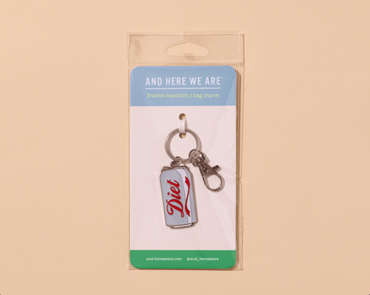 And Here We Are - Enamel Keychain & Bag Charm—Diet Soda (Foodie Gift) - Dear John