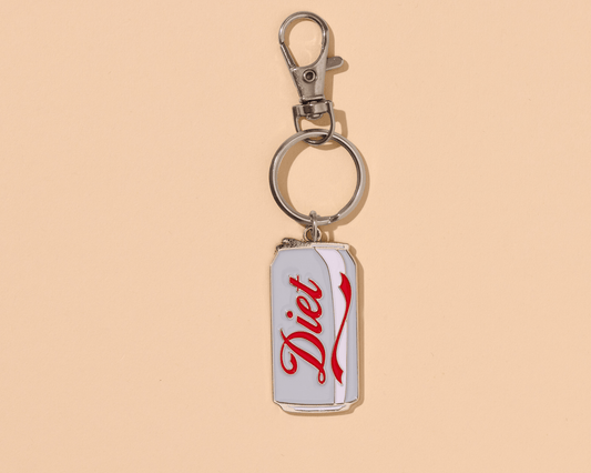 And Here We Are - Enamel Keychain & Bag Charm—Diet Soda (Foodie Gift) - Dear John