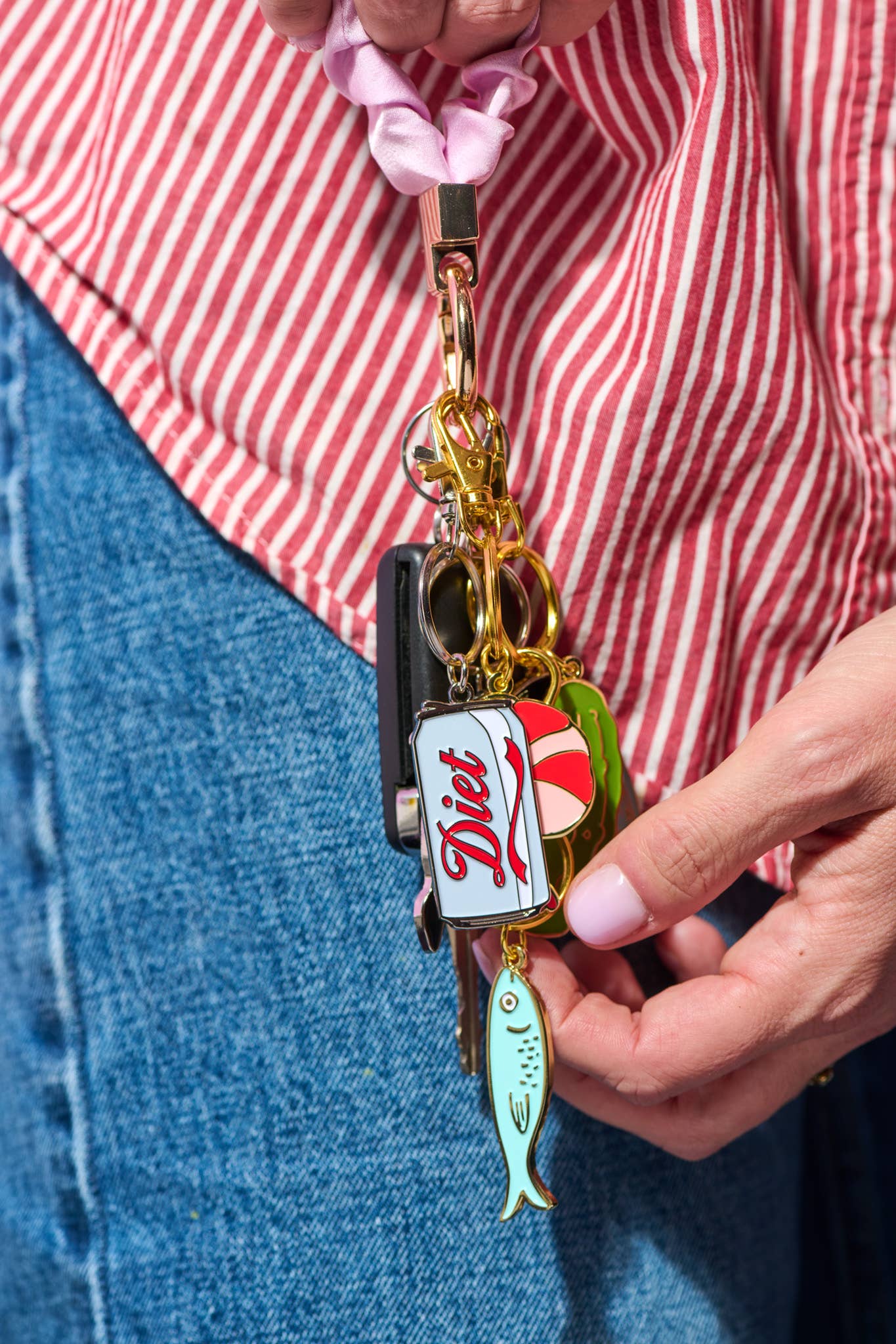 And Here We Are - Enamel Keychain & Bag Charm—Diet Soda (Foodie Gift) - Dear John