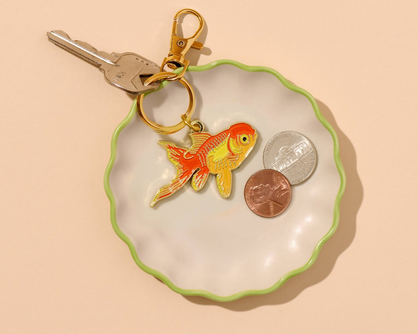 And Here We Are - Enamel Keychain & Bag Charm—Koi Goldfish (Fish Trend, Gift) - Dear John