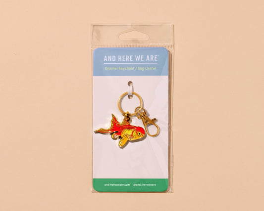 And Here We Are - Enamel Keychain & Bag Charm—Koi Goldfish (Fish Trend, Gift) - Dear John