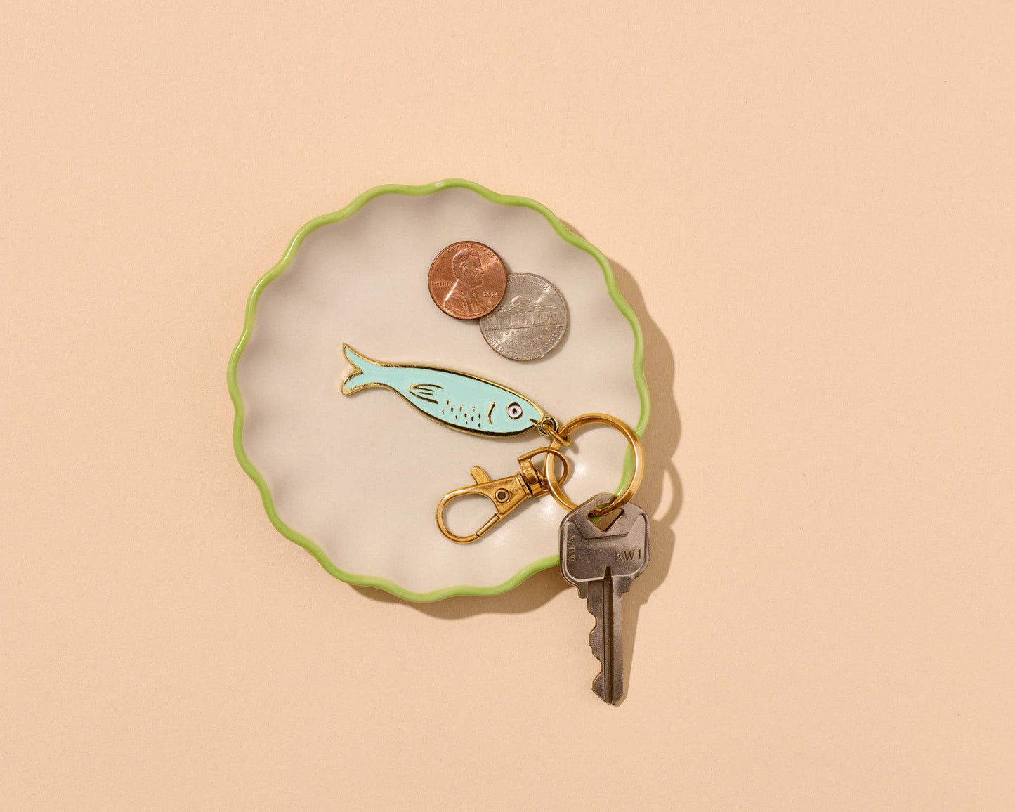 And Here We Are - Enamel Keychain & Bag Charm—Sardine (Tin Fish, Foodie Gift) - Dear John