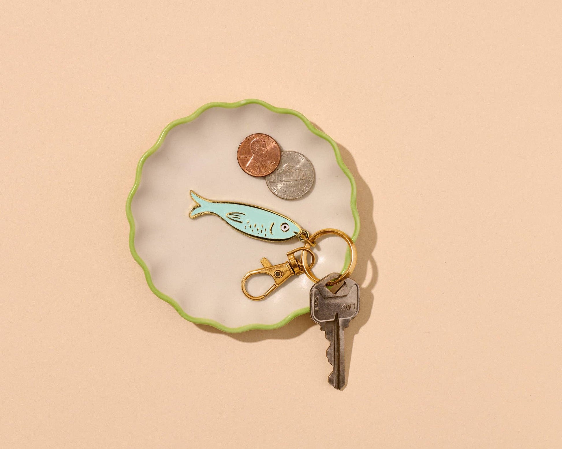 And Here We Are - Enamel Keychain & Bag Charm—Sardine (Tin Fish, Foodie Gift) - Dear John