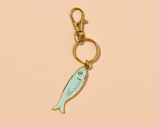 And Here We Are - Enamel Keychain & Bag Charm—Sardine (Tin Fish, Foodie Gift) - Dear John