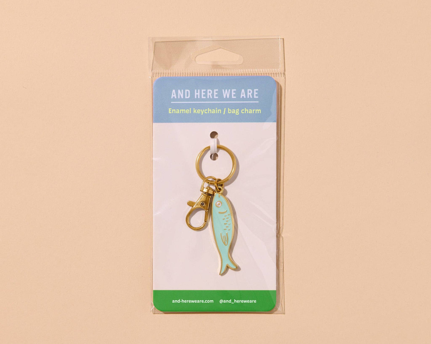 And Here We Are - Enamel Keychain & Bag Charm—Sardine (Tin Fish, Foodie Gift) - Dear John