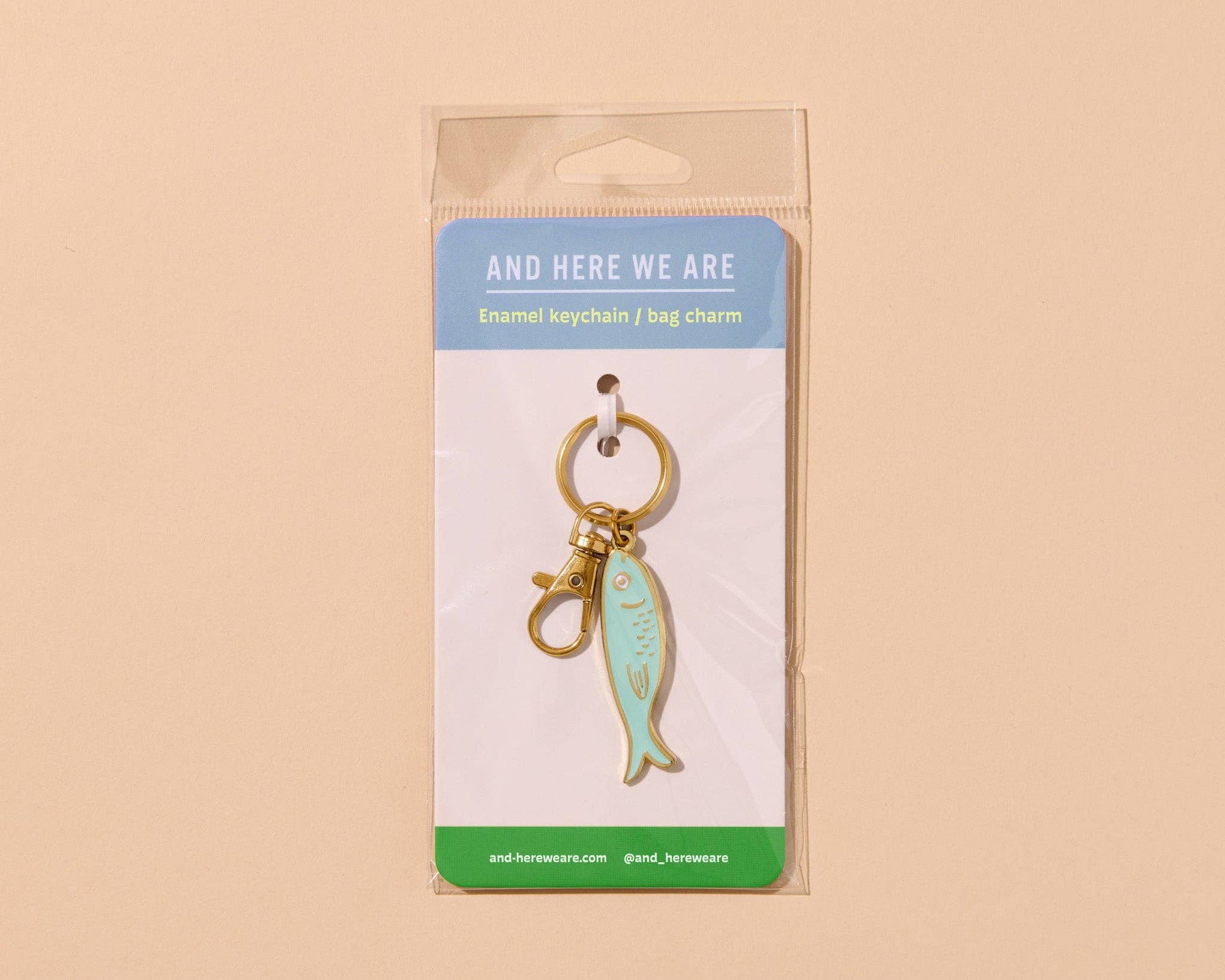 And Here We Are - Enamel Keychain & Bag Charm—Sardine (Tin Fish, Foodie Gift) - Dear John