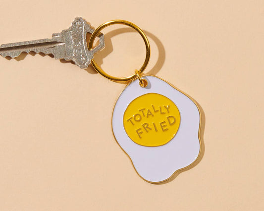 And Here We Are - Enamel Keychain—Totally Fried (Egg) - Dear John