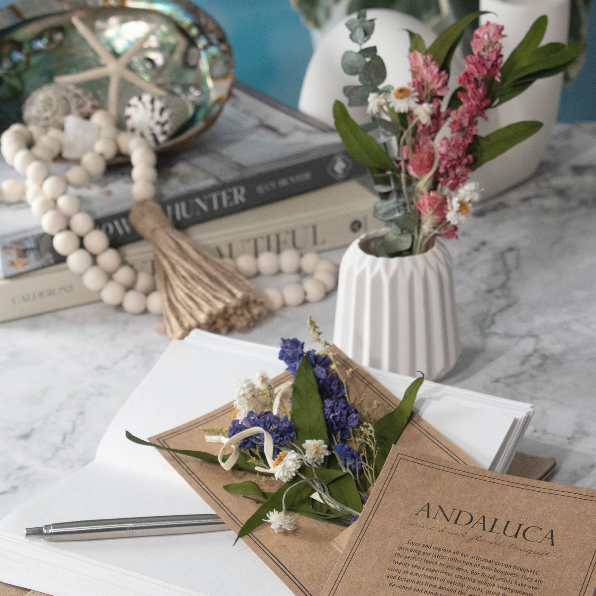 Andaluca - Eucalyptus & Purple Larkspur Mini Bouquet 58 - Dear John
