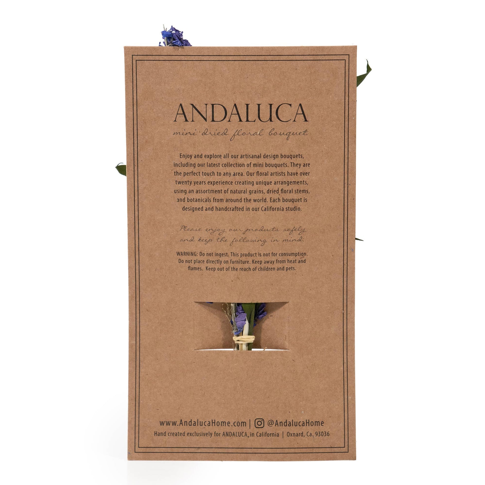 Andaluca - Eucalyptus & Purple Larkspur Mini Bouquet 58 - Dear John