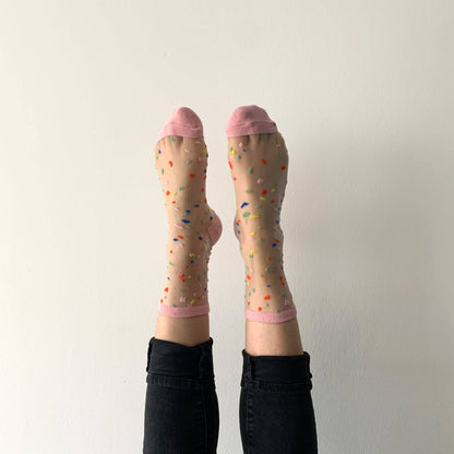 Annabelle - Women's confetti transparent fantasy sock - Dear John