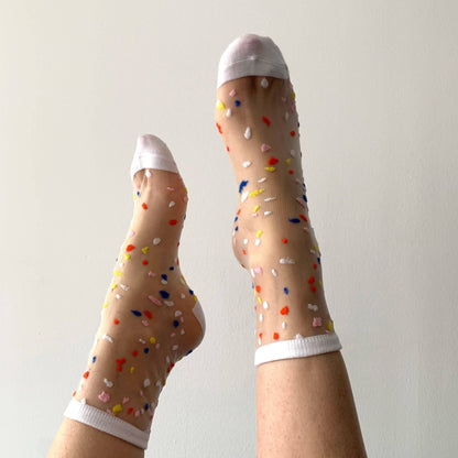 Annabelle - Women's confetti transparent fantasy sock - Dear John