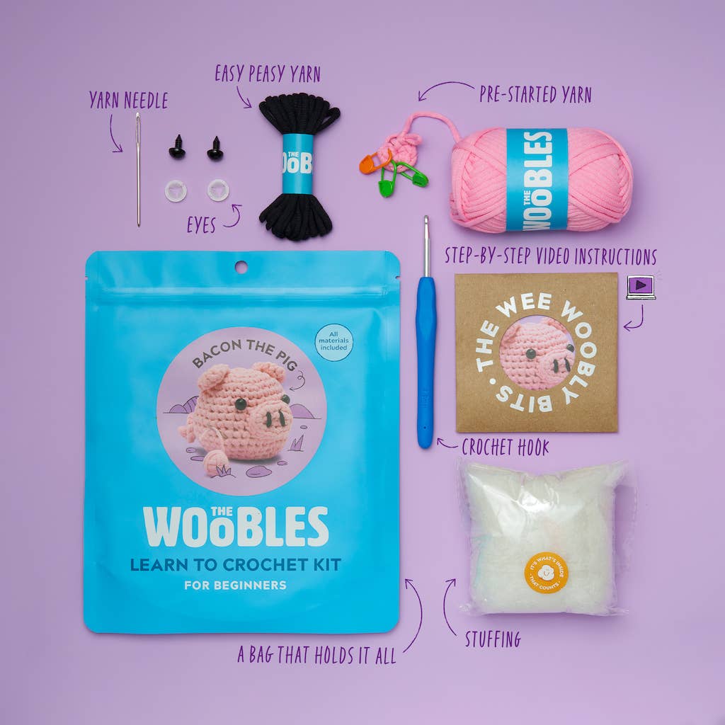 Bacon the Pig Beginner Crochet Kit - Dear John
