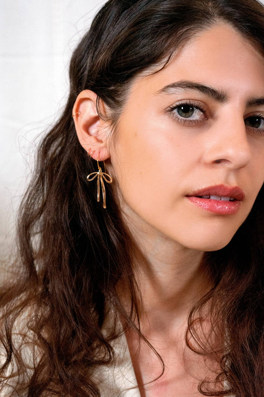 Bad to the Bow Earrings - 18K Gold Plated - Dear John