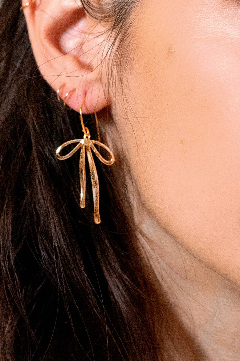 Bad to the Bow Earrings - 18K Gold Plated - Dear John